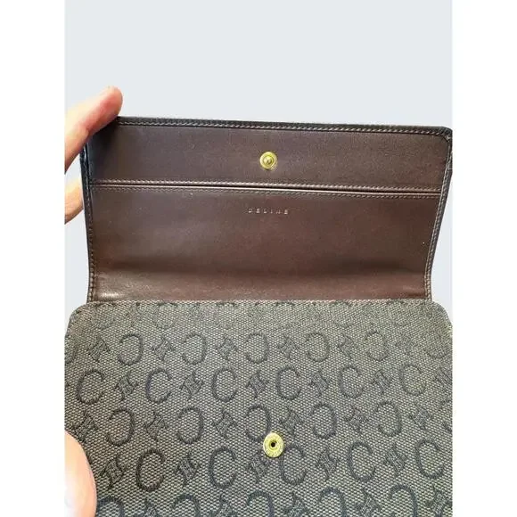 Vintage Celine Macadam Canvas Continental Wallet – Brown - Picture 5 of 7